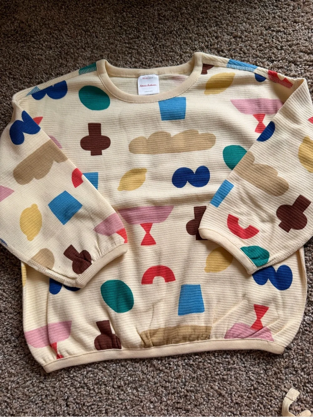 HANNA ANDERSSON Long Sleeve Waffle Top & Pants Set in Antipasta